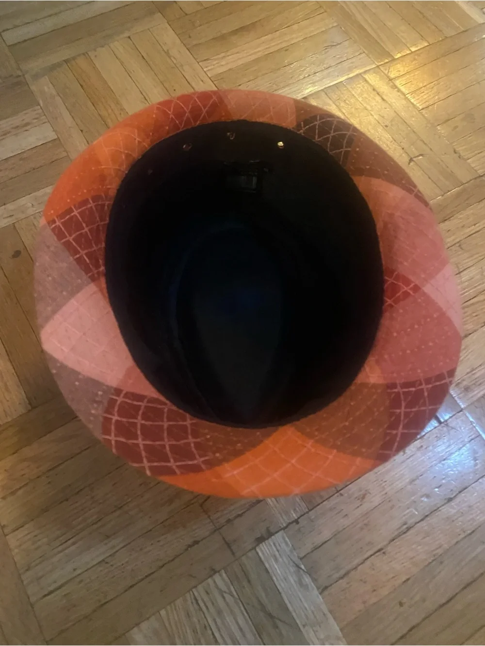Orange Plaid Fedora Hat
